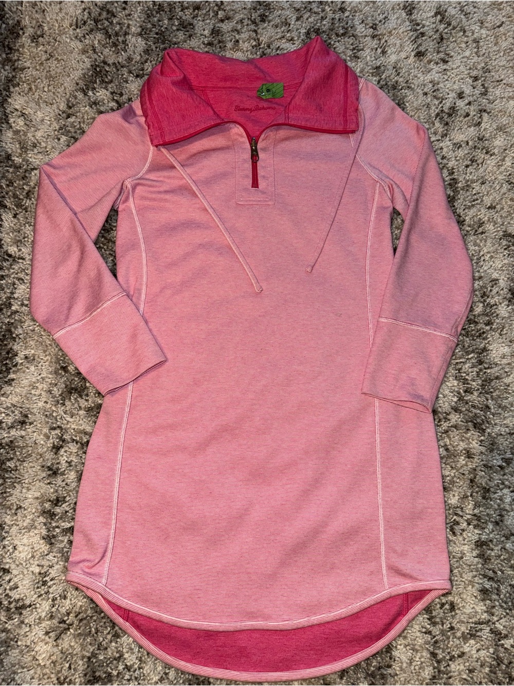 Tommy Bahama Two-Tone Pink Zip Hoodie - Picture 2 of 4